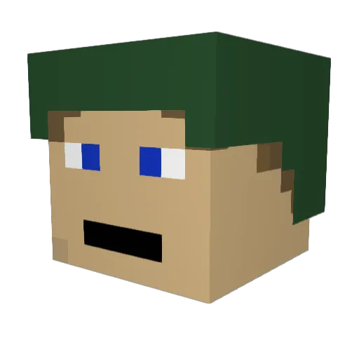 TheEggnogMan Minecraft avatar head, 3D render