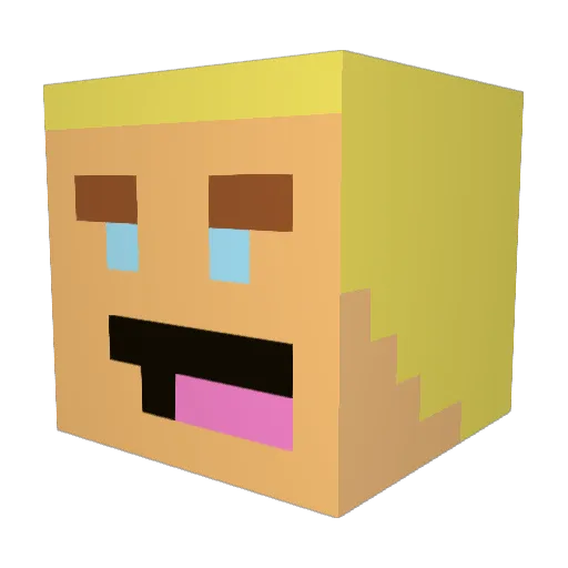 TheFatMermaid Minecraft avatar head, 3D render