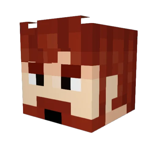 TheFeash Minecraft avatar head, 3D render