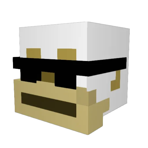 TheFlakeySalt Minecraft avatar head, 3D render