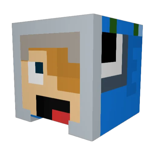 TheFluffyPooLoo Minecraft avatar head, 3D render