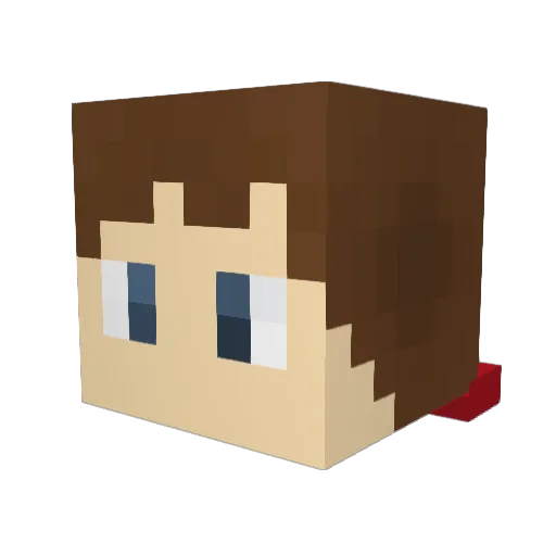 TheFlyingHobbit Minecraft avatar head, 3D render