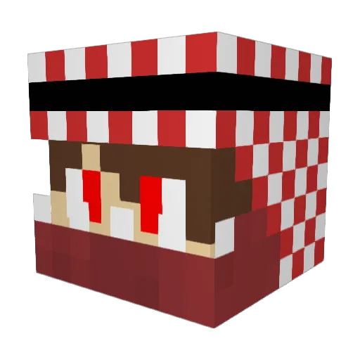 TheFox1080p Minecraft avatar head, 3D render