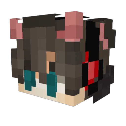 TheFoxes Minecraft avatar head, 3D render
