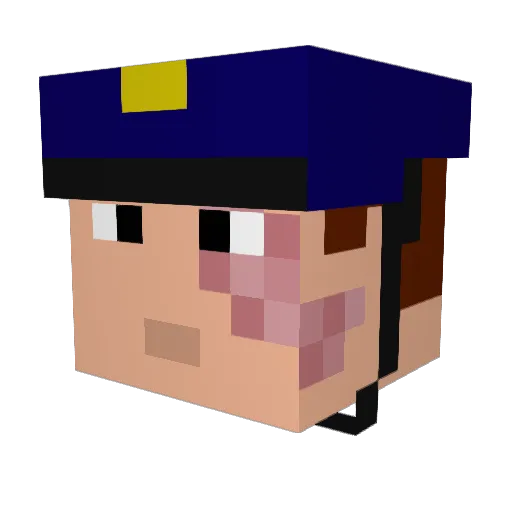 TheFrenchLord Minecraft avatar head, 3D render
