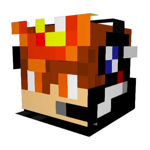 TheGameborn Minecraft avatar head, 3D render