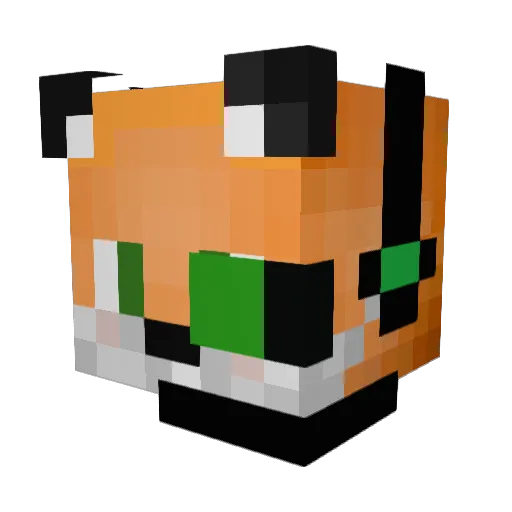 TheGaming_Fox Minecraft avatar head, 3D render