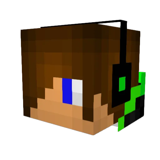TheGarzo Minecraft avatar head, 3D render