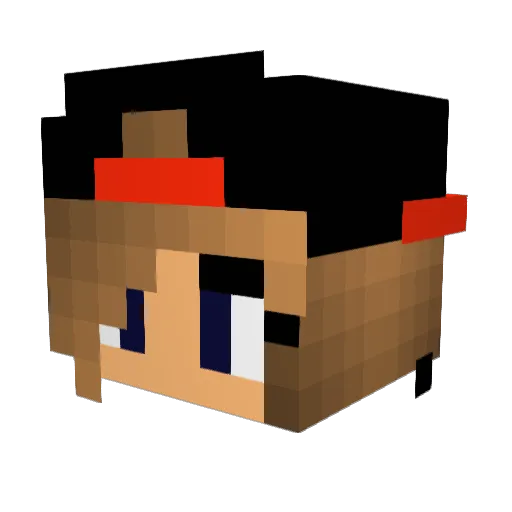 TheGirlyApple Minecraft avatar head, 3D render
