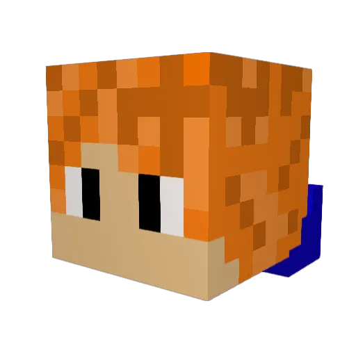 TheGlasser Minecraft avatar head, 3D render