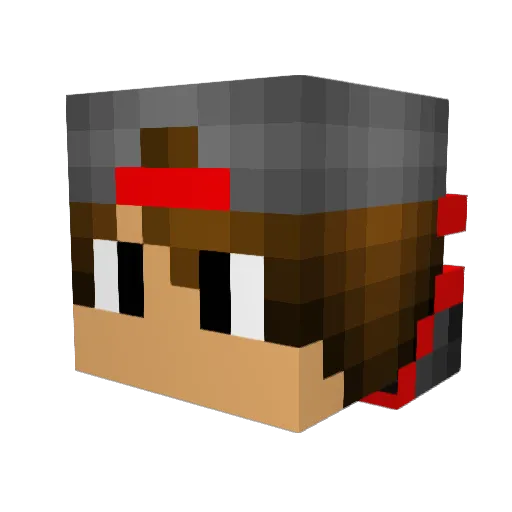 TheGlowyMan Minecraft avatar head, 3D render