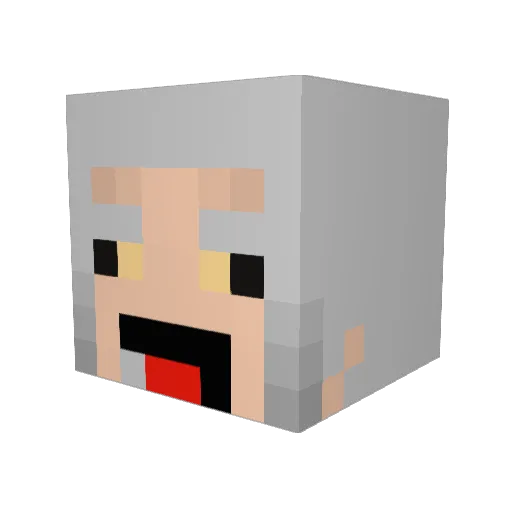 TheGoatio Minecraft avatar head, 3D render