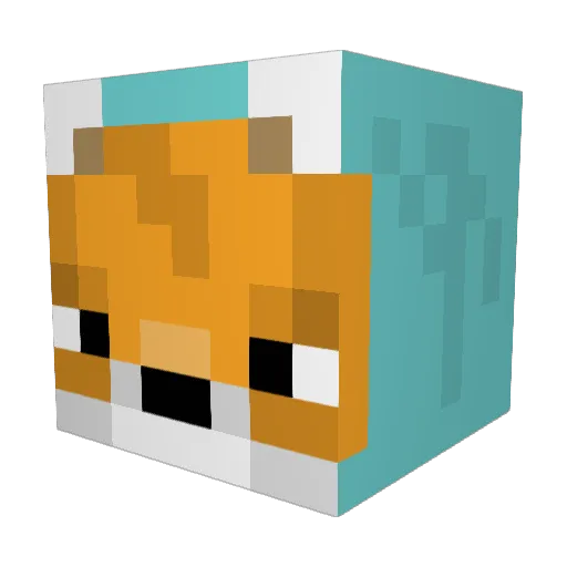 TheGoldenFox_ Minecraft avatar head, 3D render