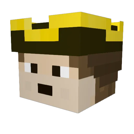 TheGoldenRover Minecraft avatar head, 3D render