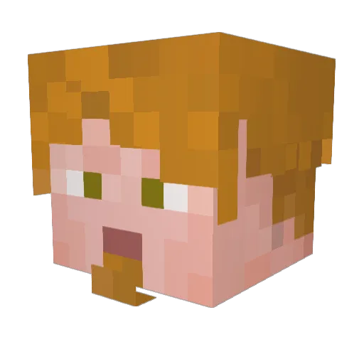 TheGoldus Minecraft avatar head, 3D render