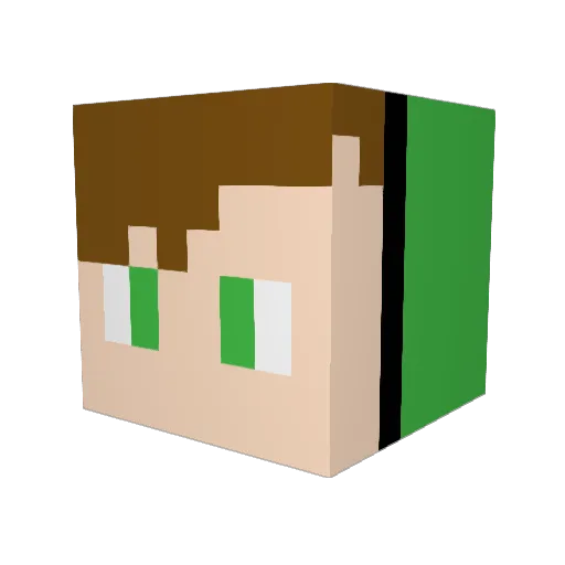 TheGreenCraft Minecraft avatar head, 3D render