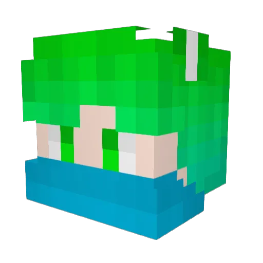 TheGreenShadow2 Minecraft avatar head, 3D render