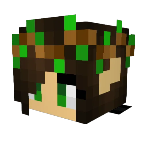 TheGreenWisp Minecraft avatar head, 3D render