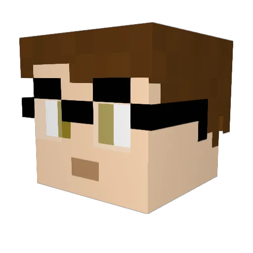 TheHandsomeNerd Minecraft avatar head, 3D render
