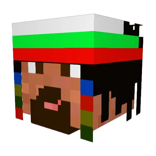 TheHappyBg Minecraft avatar head, 3D render
