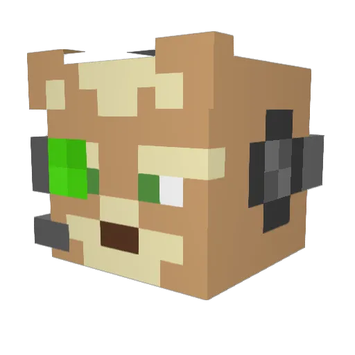 TheHogBlock Minecraft avatar head, 3D render