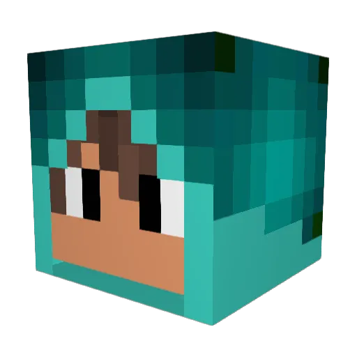 TheHoodXD Minecraft avatar head, 3D render