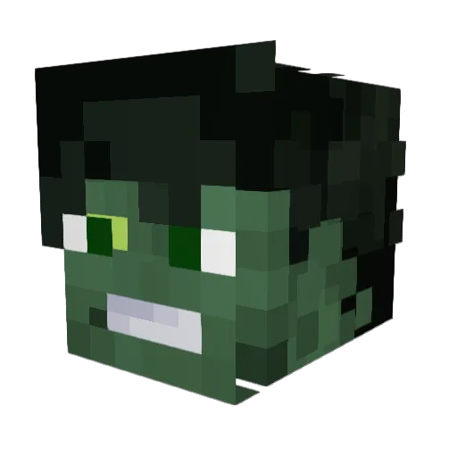TheHulk69 Minecraft avatar head, 3D render