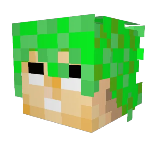 TheHybride Minecraft avatar head, 3D render