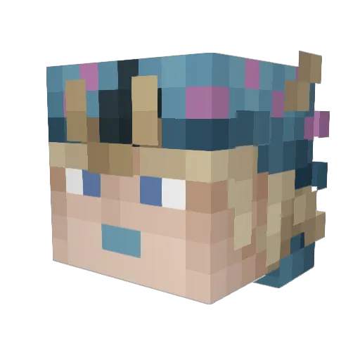 TheHydio Minecraft avatar head, 3D render