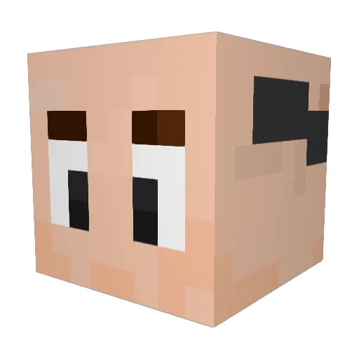 TheIceCreamMan Minecraft avatar head, 3D render