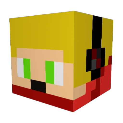 TheIdler Minecraft avatar head, 3D render