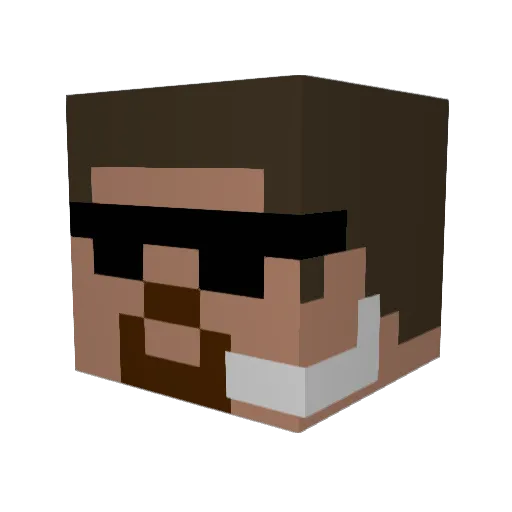 TheJezze Minecraft avatar head, 3D render
