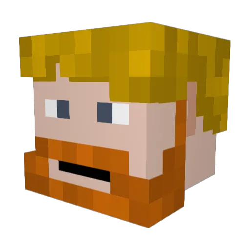 TheKingQueso Minecraft avatar head, 3D render