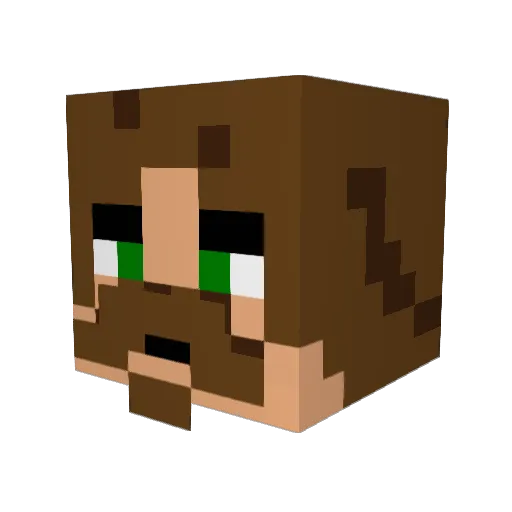 TheKingsGambit Minecraft avatar head, 3D render
