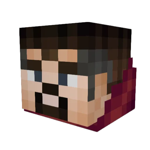 TheLampa Minecraft avatar head, 3D render