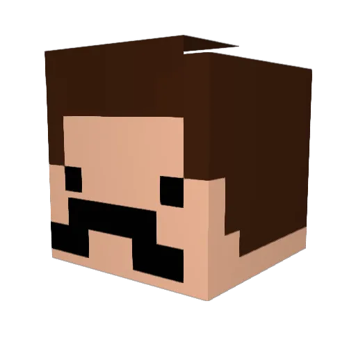 TheLowz Minecraft avatar head, 3D render