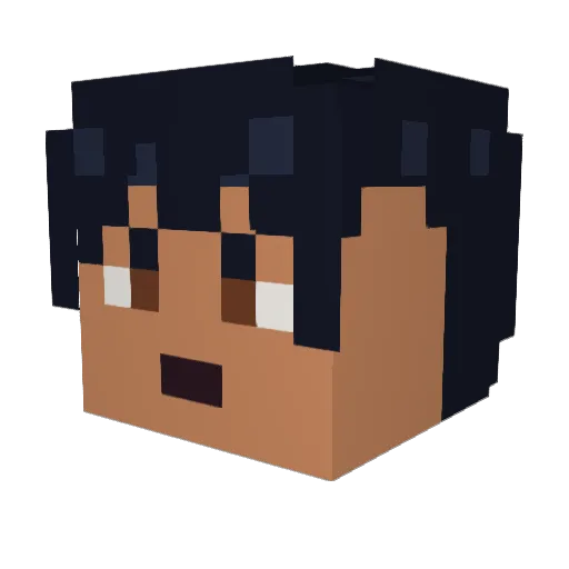 TheLuckyB Minecraft avatar head, 3D render