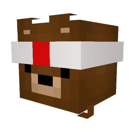 TheLuckyBear Minecraft avatar head, 3D render