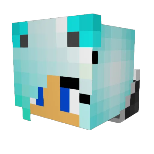 TheLuckyPickaxe Minecraft avatar head, 3D render