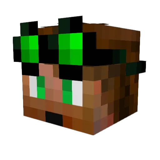 TheMachineGreen Minecraft avatar head, 3D render
