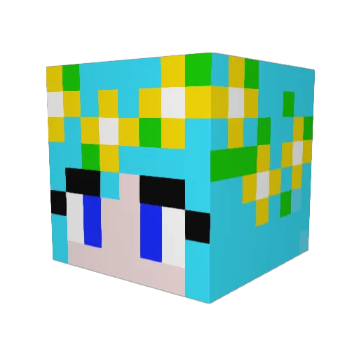 TheManaTea Minecraft avatar head, 3D render