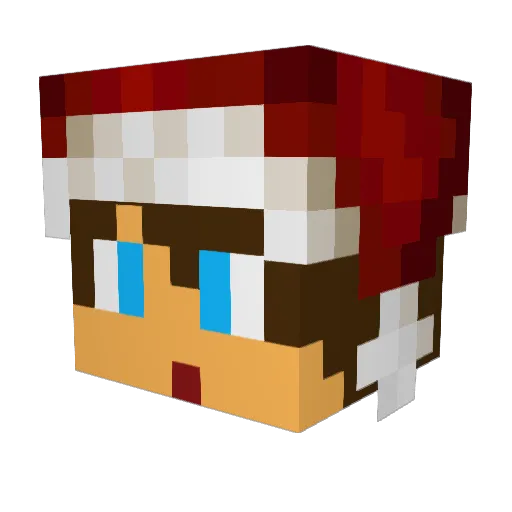 TheMarttel Minecraft avatar head, 3D render