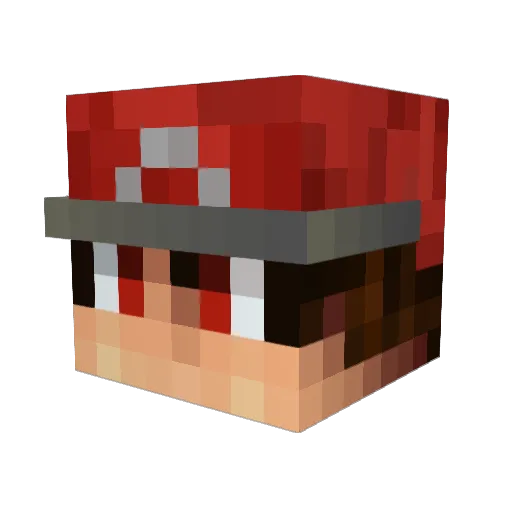 TheMasterRed_YT Minecraft avatar head, 3D render