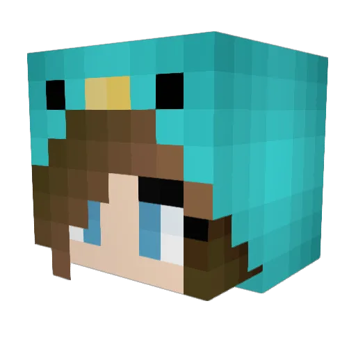 TheMasterWaddles Minecraft avatar head, 3D render