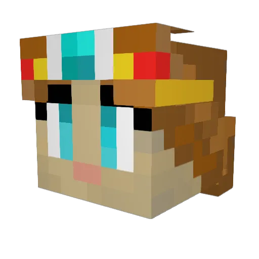 TheMeriff Minecraft avatar head, 3D render
