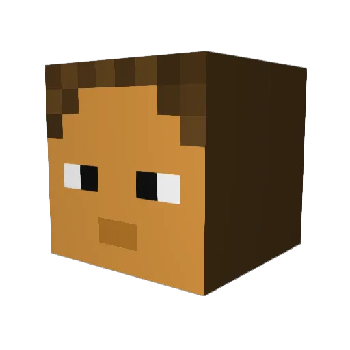 TheMertos Minecraft avatar head, 3D render
