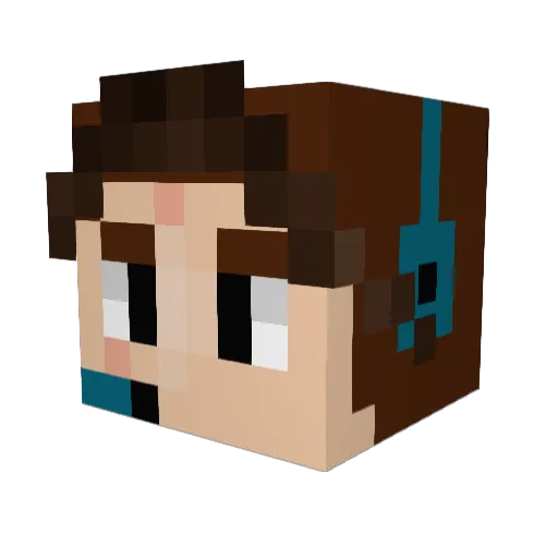 TheMightyEmerald Minecraft avatar head, 3D render