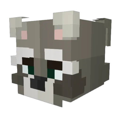TheMightyMeeko Minecraft avatar head, 3D render