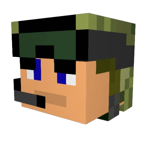 TheMightyWaffle3 Minecraft avatar head, 3D render