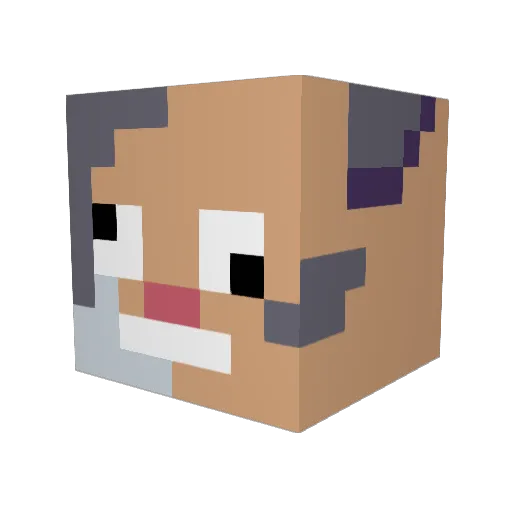TheMindlessWebb Minecraft avatar head, 3D render